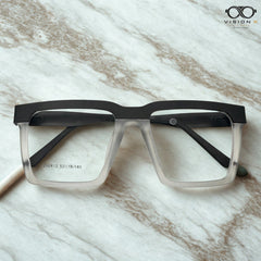 HOXCRS Grey rectangle optical frame for men view 2