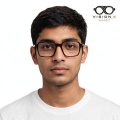 Tom Hill Brown rectangle optical frame for men view 4
