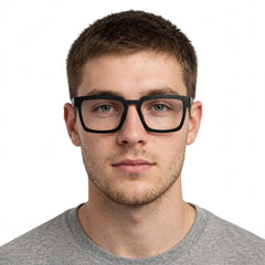 Perfect Black rectangle optical frame for men view 4