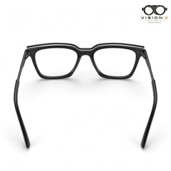 Perfect Black rectangle optical frame for men view 3