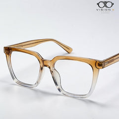 Diamond Amber Clear square optical frame for women view 2