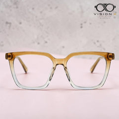 Diamond Amber Clear square optical frame for women view 3