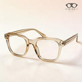 Diamond Champagne square optical frame for women
