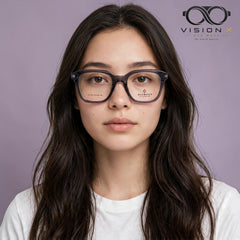 Diamond Smoke Grey square optical frame for women view 4