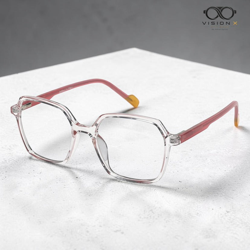 Chanel Clear Pink geometric optical frame for women