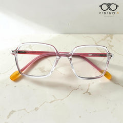Chanel Clear Pink geometric optical frame for women view 2