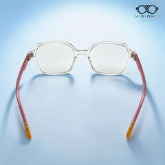 Chanel Clear Pink geometric optical frame for women view 3