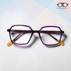 Chanel Purple geometric optical frame for women view 2