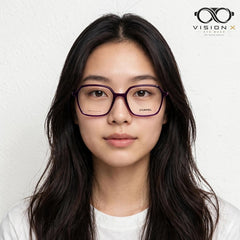 Chanel Purple geometric optical frame for women view 3