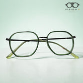 Bannerv Green geometric optical frame for women