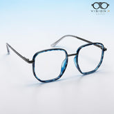 Bannerv Blue geometric optical frame for women
