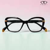 Bermando Black Orange cat eye optical frame for women