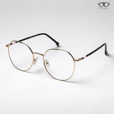 Mei Kailin Rose Gold Black geometric round optical frame for women
