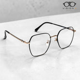 Mei Kailin Black Rose Gold geometric optical frame for women
