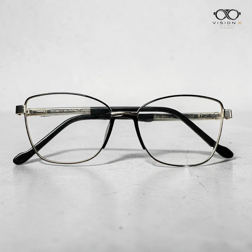 Black Gold browline optical frame for women