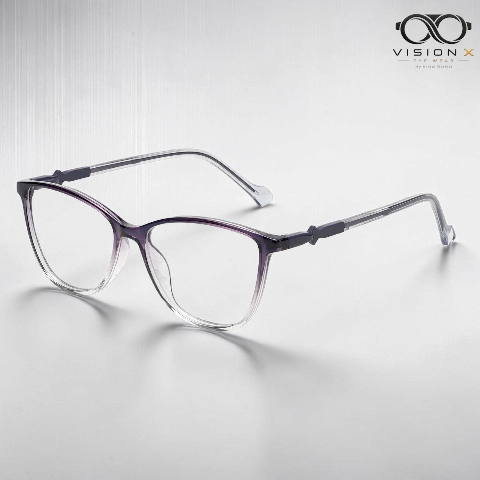 Swarovski Purple Clear cat eye optical frame for women