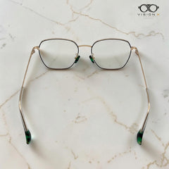Mei Kailin Gold Green geometric optical frame for women view 3