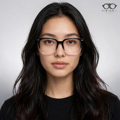 HADAIY2 Black Clear square optical frame for women view 4