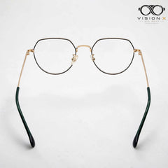 Mei Kailin Gold Black geometric round optical frame for women view 3