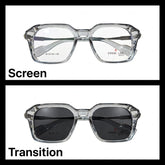 PARK LINE BEACH Transparent Grey rectangle optical frame for men