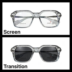 PARK LINE BEACH Transparent Grey rectangle optical frame for men