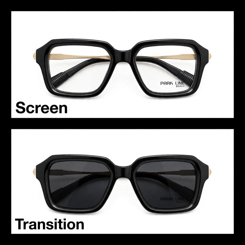 PARK LINE BEACH Black rectangle optical frame for men