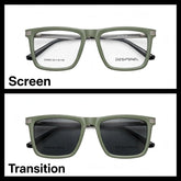 DESIGNEL Olive Green rectangle optical frame for men