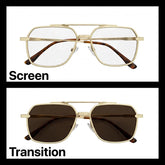 Maybach Gold aviator optical frame for men