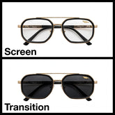 KALEIHEIPAI Gold/Black navigator optical frame for men