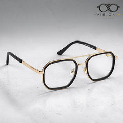 KALEIHEIPAI Gold/Black navigator optical frame for men view 2