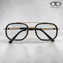 KALEIHEIPAI Gold/Black navigator optical frame for men view 3