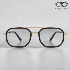 KALEIHEIPAI Gold/Black navigator optical frame for men view 4