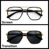 KALEIHEIPAI Black/Gold navigator optical frame for men