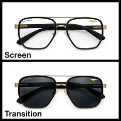 KALEIHEIPAI Black/Gold navigator optical frame for men