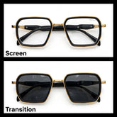 Prada Black/Gold rectangle optical frame for men