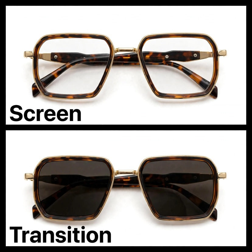 Prada Brown/Gold rectangle optical frame for men