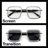 Prada Silver/Grey rectangle optical frame for men