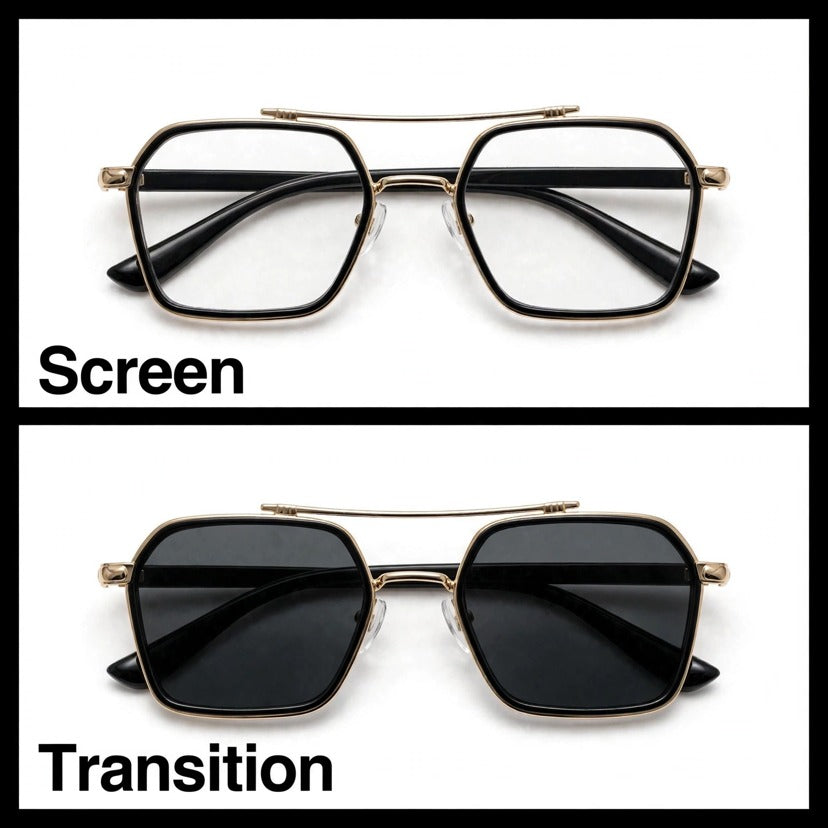 Classic Black/Gold navigator optical frame for men