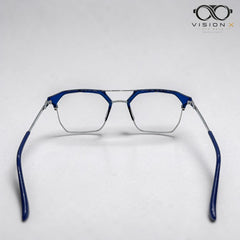 KEISOQA Blue geometric optical frame for men view 4