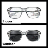 PARK LINE BEACH Transparent Grey rectangle optical frame for men