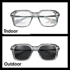 PARK LINE BEACH Transparent Grey rectangle optical frame for men