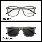 DESIGNEL Olive Green rectangle optical frame for men