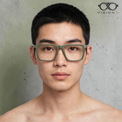 DESIGNEL Olive Green rectangle optical frame for men view 4