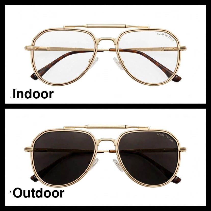 Louis Vuitton Gold aviator optical frame for men