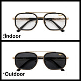 KALEIHEIPAI Gold/Black navigator optical frame for men