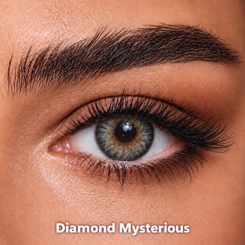 Bella Diamond Collection Diamond Mysterious coloured contact lens worn on a brown eye