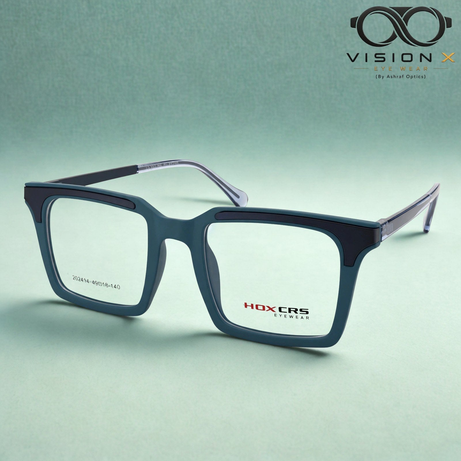 HOXCRS Teal rectangle optical frame for men