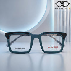 HOXCRS Teal rectangle optical frame for men view 2