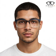 Perfect Grey rectangle optical frame for men view 4