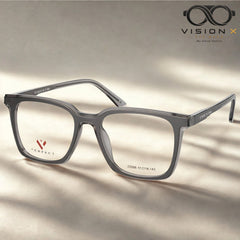 Perfect Grey rectangle optical frame for men view 2